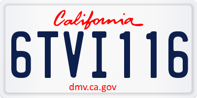 CA license plate 6TVI116