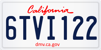 CA license plate 6TVI122