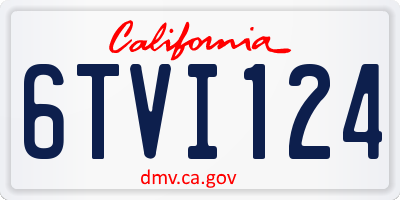 CA license plate 6TVI124
