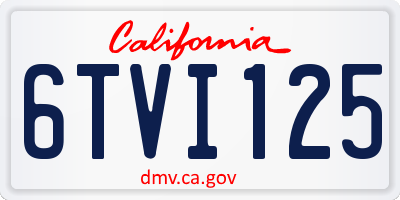 CA license plate 6TVI125