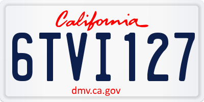 CA license plate 6TVI127
