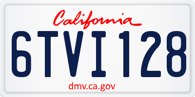 CA license plate 6TVI128