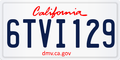 CA license plate 6TVI129