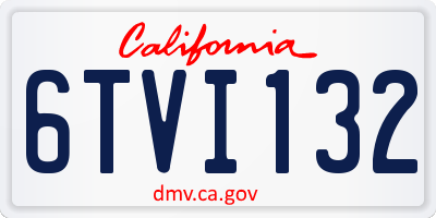 CA license plate 6TVI132