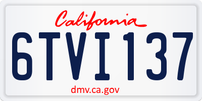 CA license plate 6TVI137