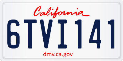 CA license plate 6TVI141