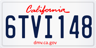 CA license plate 6TVI148