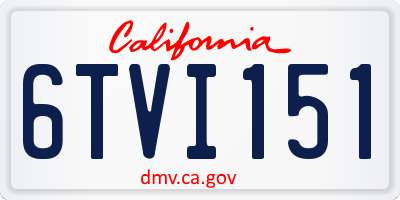 CA license plate 6TVI151