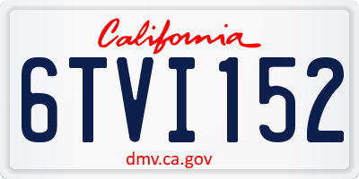 CA license plate 6TVI152