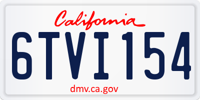 CA license plate 6TVI154