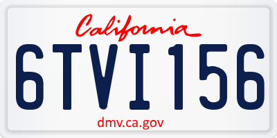 CA license plate 6TVI156
