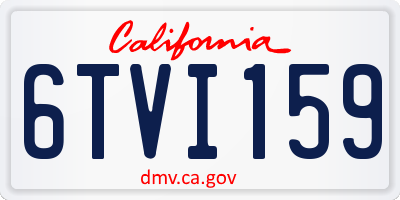 CA license plate 6TVI159
