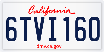 CA license plate 6TVI160