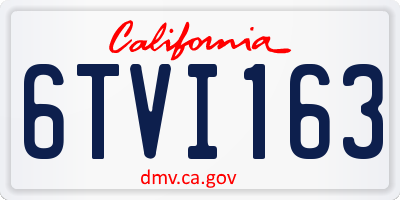 CA license plate 6TVI163