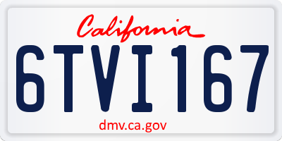 CA license plate 6TVI167