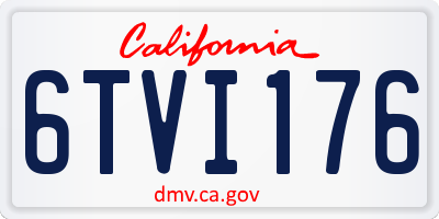 CA license plate 6TVI176