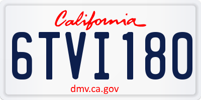 CA license plate 6TVI180