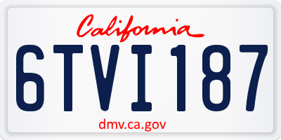 CA license plate 6TVI187