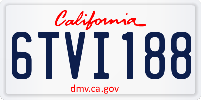 CA license plate 6TVI188