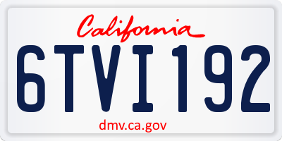 CA license plate 6TVI192