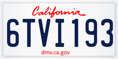 CA license plate 6TVI193