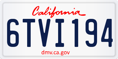 CA license plate 6TVI194