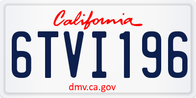 CA license plate 6TVI196