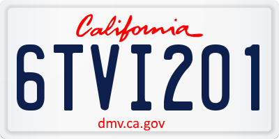CA license plate 6TVI201