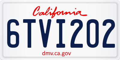 CA license plate 6TVI202