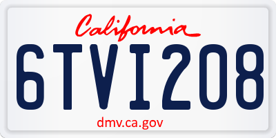 CA license plate 6TVI208