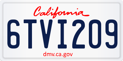CA license plate 6TVI209