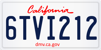 CA license plate 6TVI212