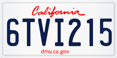 CA license plate 6TVI215