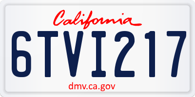 CA license plate 6TVI217