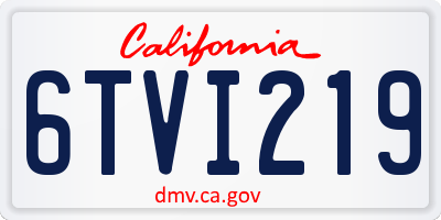 CA license plate 6TVI219