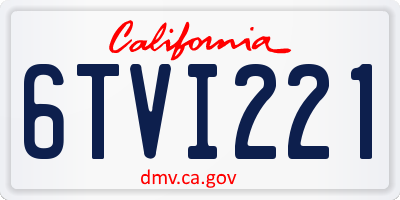 CA license plate 6TVI221