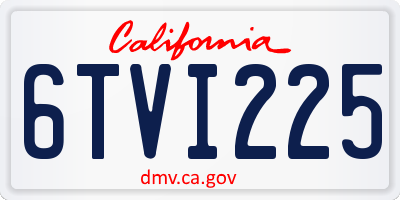 CA license plate 6TVI225