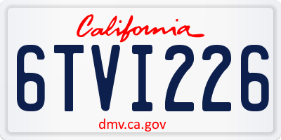 CA license plate 6TVI226