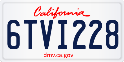 CA license plate 6TVI228