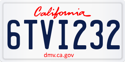 CA license plate 6TVI232