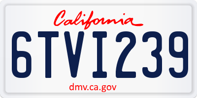 CA license plate 6TVI239