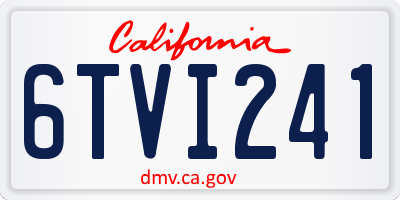 CA license plate 6TVI241