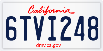 CA license plate 6TVI248