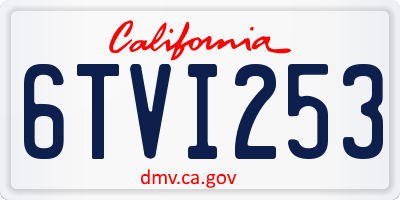 CA license plate 6TVI253