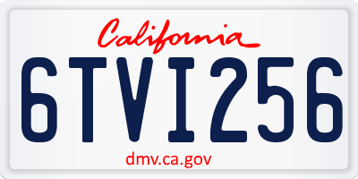 CA license plate 6TVI256
