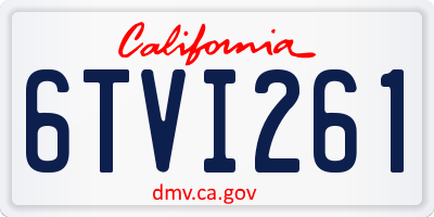 CA license plate 6TVI261