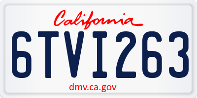 CA license plate 6TVI263