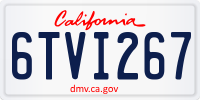 CA license plate 6TVI267