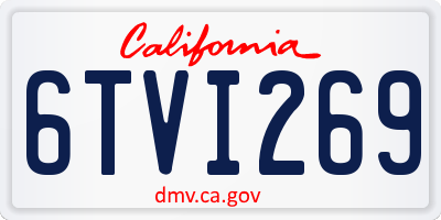 CA license plate 6TVI269
