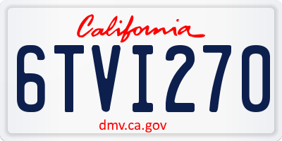 CA license plate 6TVI270